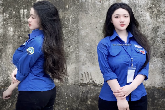 Phong cách lôi cuốn của nữ sinh viên tình nguyện xinh đẹp